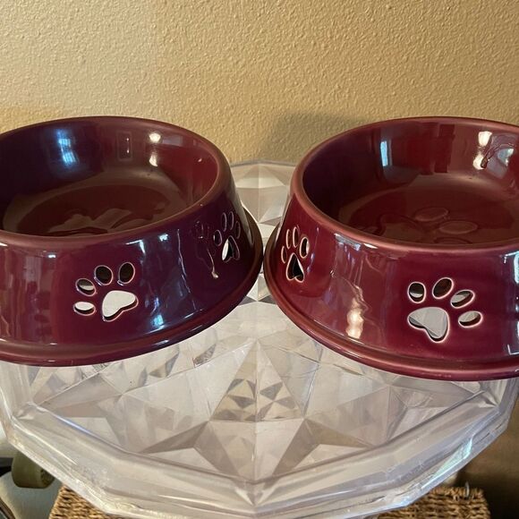 Top Paw Purple Plum Stoneware Dog Bowls - Picture 14 of 15